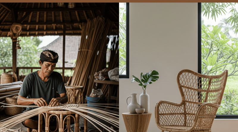 anyaman bambu dan rotan khas Bali