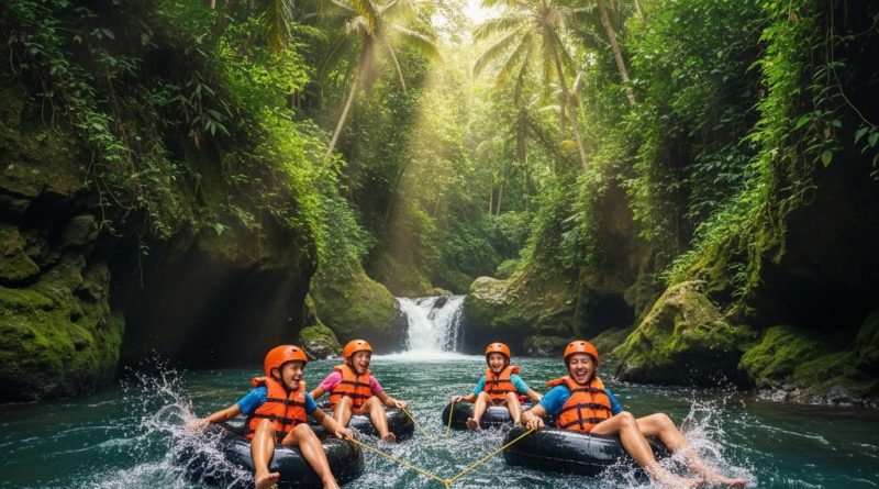 river tubing di Sungai Pakerisan